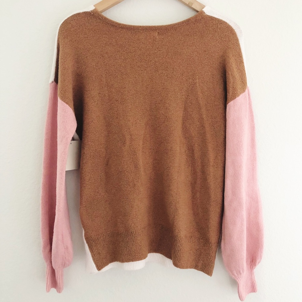14th & Union V-Neck Color block Sweater - Picture 2 of 4